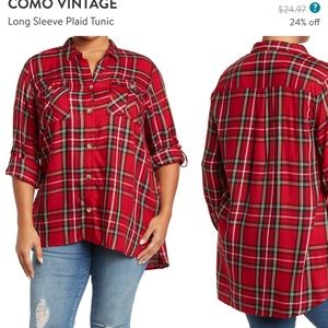 Nordstrom Rack Como Vintage Long Sleeve Plaid Tunic